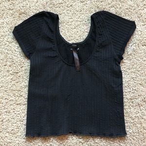 Out From Under Seamless Lettuce-Edge Cropped Top